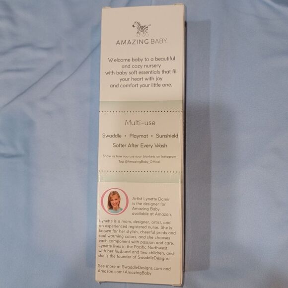 Amazing Baby Muslin Swaddle Breathable Super Soft Cotton Zebra Blanket 36”x36" - Picture 7 of 8